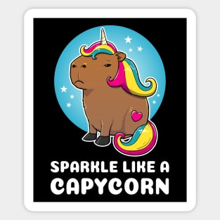 Sparkle like a capycorn Cartoon Capybara Unicorn Sticker